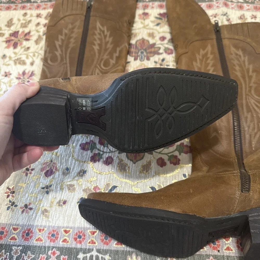 Ariat Riding Knee Boot w Western DetailMurrieta‎ Soft Distressed Brown New 6.5B